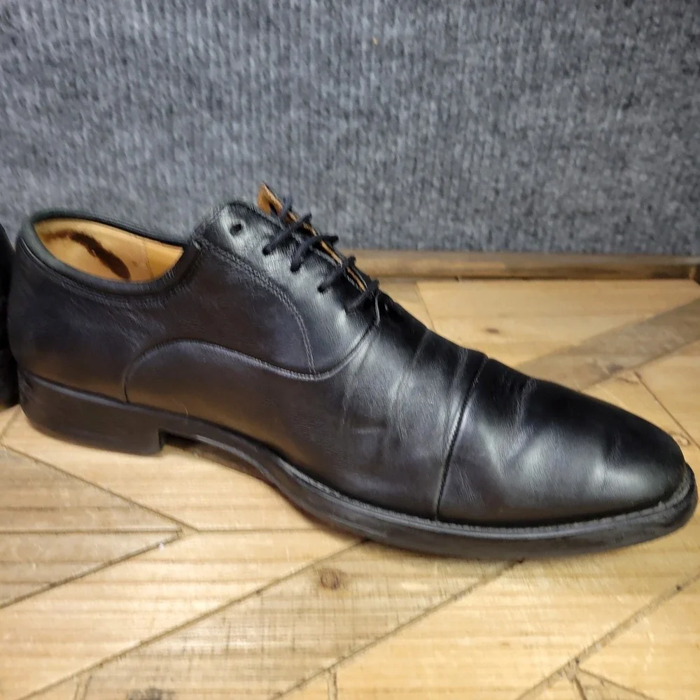 MAGNANNI Federico Black Leather CapToe Oxford Dress Shoes‎ Men's Size 9D Spain